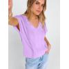 imageANRABESS Women Dressy Tops Short Sleeve Casual Blouses V Neck Lace Trim Summer Boho Shirts 2026 Spring Trendy ClothesLight Purple