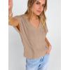 imageANRABESS Women Dressy Tops Short Sleeve Casual Blouses V Neck Lace Trim Summer Boho Shirts 2026 Spring Trendy ClothesYellow Khaki