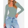 imageANRABESS Women Long Sleeve Thermal Top Scoop Neck Slim Fit Fleece Shirts Basic Tee Casual 2025 Fall Winter Warm UndershirtsSage Green