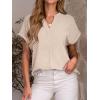 imageANRABESS Women Short Sleeve Henley Top V Neck Dressy Business Casual Work Blouses Summer Shirts 2026 Vacation Fashion ClothesBeige