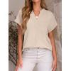 imageANRABESS Women Short Sleeve Henley Top V Neck Dressy Business Casual Work Blouses Summer Shirts 2026 Vacation Fashion ClothesBeige