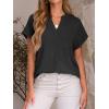 imageANRABESS Women Short Sleeve Henley Top V Neck Dressy Business Casual Work Blouses Summer Shirts 2026 Vacation Fashion ClothesBlack