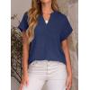 imageANRABESS Women Short Sleeve Henley Top V Neck Dressy Business Casual Work Blouses Summer Shirts 2026 Vacation Fashion ClothesDeep Blue