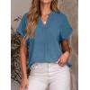 imageANRABESS Women Short Sleeve Henley Top V Neck Dressy Business Casual Work Blouses Summer Shirts 2026 Vacation Fashion ClothesLake Blue
