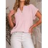 imageANRABESS Women Short Sleeve Henley Top V Neck Dressy Business Casual Work Blouses Summer Shirts 2026 Vacation Fashion ClothesLight Pink