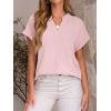 imageANRABESS Women Short Sleeve Henley Top V Neck Dressy Business Casual Work Blouses Summer Shirts 2026 Vacation Fashion ClothesLight Pink