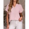 imageANRABESS Women Short Sleeve Henley Top V Neck Dressy Business Casual Work Blouses Summer Shirts 2026 Vacation Fashion ClothesLight Pink