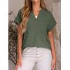 imageANRABESS Women Short Sleeve Henley Top V Neck Dressy Business Casual Work Blouses Summer Shirts 2026 Vacation Fashion ClothesOlive