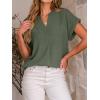 imageANRABESS Women Short Sleeve Henley Top V Neck Dressy Business Casual Work Blouses Summer Shirts 2026 Vacation Fashion ClothesOlive