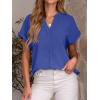 imageANRABESS Women Short Sleeve Henley Top V Neck Dressy Business Casual Work Blouses Summer Shirts 2026 Vacation Fashion ClothesRoyal Blue