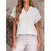 imageANRABESS Women Short Sleeve Henley Top V Neck Dressy Business Casual Work Blouses Summer Shirts 2026 Vacation Fashion ClothesWhite