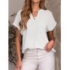 imageANRABESS Women Short Sleeve Henley Top V Neck Dressy Business Casual Work Blouses Summer Shirts 2026 Vacation Fashion ClothesWhite