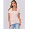 imageANRABESS Women Short Sleeve Tops Scoop Neck Ribbed Knit Slim Fitted Basic Tee Shirt Casual Summer Clothes 2026 Spring OutfitsBeige