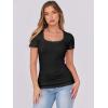imageANRABESS Women Short Sleeve Tops Scoop Neck Ribbed Knit Slim Fitted Basic Tee Shirt Casual Summer Clothes 2026 Spring OutfitsBlack