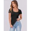imageANRABESS Women Short Sleeve Tops Scoop Neck Ribbed Knit Slim Fitted Basic Tee Shirt Casual Summer Clothes 2026 Spring OutfitsBlack