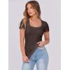 imageANRABESS Women Short Sleeve Tops Scoop Neck Ribbed Knit Slim Fitted Basic Tee Shirt Casual Summer Clothes 2026 Spring OutfitsBrown