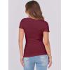 imageANRABESS Women Short Sleeve Tops Scoop Neck Ribbed Knit Slim Fitted Basic Tee Shirt Casual Summer Clothes 2026 Spring OutfitsDeep Red