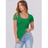 imageANRABESS Women Short Sleeve Tops Scoop Neck Ribbed Knit Slim Fitted Basic Tee Shirt Casual Summer Clothes 2026 Spring OutfitsGreen