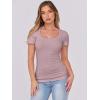 imageANRABESS Women Short Sleeve Tops Scoop Neck Ribbed Knit Slim Fitted Basic Tee Shirt Casual Summer Clothes 2026 Spring OutfitsGrey Pink