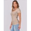 imageANRABESS Women Short Sleeve Tops Scoop Neck Ribbed Knit Slim Fitted Basic Tee Shirt Casual Summer Clothes 2026 Spring OutfitsLight Khaki