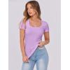 imageANRABESS Women Short Sleeve Tops Scoop Neck Ribbed Knit Slim Fitted Basic Tee Shirt Casual Summer Clothes 2026 Spring OutfitsLight Purple
