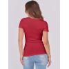 imageANRABESS Women Short Sleeve Tops Scoop Neck Ribbed Knit Slim Fitted Basic Tee Shirt Casual Summer Clothes 2026 Spring OutfitsRed