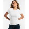 imageANRABESS Women Short Sleeve Tops Summer 2026 Double Lined Crewneck T Shirt Basic Tight Workout Tee Y2k ClothesOffwhite