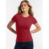 imageANRABESS Women Short Sleeve Tops Summer 2026 Double Lined Crewneck T Shirt Basic Tight Workout Tee Y2k ClothesRed
