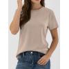 imageANRABESS Women Short Sleeve Tops Summer Basic Tee WrinkleFree Trendy Cute T Shirts 2026 Spring Business Casual OutfitsAlmond