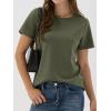 imageANRABESS Women Short Sleeve Tops Summer Basic Tee WrinkleFree Trendy Cute T Shirts 2026 Spring Business Casual OutfitsArmy Green