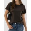 imageANRABESS Women Short Sleeve Tops Summer Basic Tee WrinkleFree Trendy Cute T Shirts 2026 Spring Business Casual OutfitsDark Brown