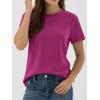 imageANRABESS Women Short Sleeve Tops Summer Basic Tee WrinkleFree Trendy Cute T Shirts 2026 Spring Business Casual OutfitsHot Pink