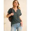 imageANRABESS Women Short Sleeve Waffle Knit Henley Shirts Casual Loose Summer Top High Low Slit TShirts Vacation ClothesArmy Green