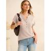 imageANRABESS Women Short Sleeve Waffle Knit Henley Shirts Casual Loose Summer Top High Low Slit TShirts Vacation ClothesBeige