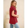imageANRABESS Women Short Sleeve Waffle Knit Henley Shirts Casual Loose Summer Top High Low Slit TShirts Vacation ClothesRed