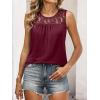 imageANRABESS Women Summer Lace Tank Tops 2026 Summer Sleeveless Loose Fit Curved Hem Flowy Shirts Dressy Casual Tunic BlouseBurgundy