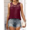 imageANRABESS Women Summer Lace Tank Tops 2026 Summer Sleeveless Loose Fit Curved Hem Flowy Shirts Dressy Casual Tunic BlouseBurgundy