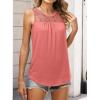 imageANRABESS Women Summer Lace Tank Tops 2026 Summer Sleeveless Loose Fit Curved Hem Flowy Shirts Dressy Casual Tunic BlouseCoral
