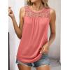 imageANRABESS Women Summer Lace Tank Tops 2026 Summer Sleeveless Loose Fit Curved Hem Flowy Shirts Dressy Casual Tunic BlouseCoral