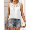 imageANRABESS Women Summer Lace Tank Tops 2026 Summer Sleeveless Loose Fit Curved Hem Flowy Shirts Dressy Casual Tunic BlouseWhite