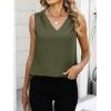 imageANRABESS Women Tank Tops Ruched Shoulder Dressy Blouse Business Casual Outfits Sleeveless V Neck Shirt Beach Vacation ClothesArmy Green
