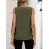 imageANRABESS Women Tank Tops Ruched Shoulder Dressy Blouse Business Casual Outfits Sleeveless V Neck Shirt Beach Vacation ClothesArmy Green