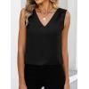 imageANRABESS Women Tank Tops Ruched Shoulder Dressy Blouse Business Casual Outfits Sleeveless V Neck Shirt Beach Vacation ClothesBlack