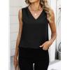 imageANRABESS Women Tank Tops Ruched Shoulder Dressy Blouse Business Casual Outfits Sleeveless V Neck Shirt Beach Vacation ClothesBlack