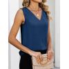 imageANRABESS Women Tank Tops Ruched Shoulder Dressy Blouse Business Casual Outfits Sleeveless V Neck Shirt Beach Vacation ClothesNavy Blue
