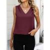 imageANRABESS Women Tank Tops Ruched Shoulder Dressy Blouse Business Casual Outfits Sleeveless V Neck Shirt Beach Vacation ClothesWine Red