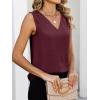 imageANRABESS Women Tank Tops Ruched Shoulder Dressy Blouse Business Casual Outfits Sleeveless V Neck Shirt Beach Vacation ClothesWine Red
