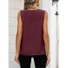 imageANRABESS Women Tank Tops Ruched Shoulder Dressy Blouse Business Casual Outfits Sleeveless V Neck Shirt Beach Vacation ClothesWine Red