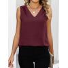 imageANRABESS Women Tank Tops Ruched Shoulder Dressy Blouse Business Casual Outfits Sleeveless V Neck Shirt Beach Vacation ClothesWine Red