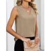 imageANRABESS Women Tank Tops Ruched Shoulder Dressy Blouse Business Casual Outfits Sleeveless V Neck Shirt Beach Vacation ClothesYellow Khaki